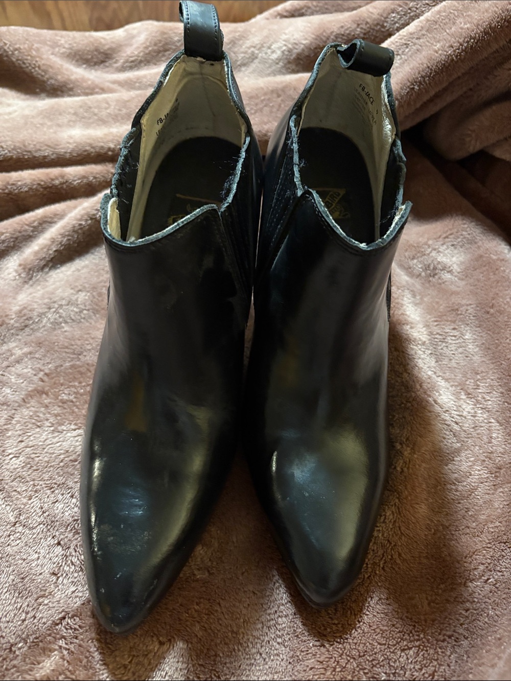 Freebird by Steven Black Pointed Leather Ankle Booties